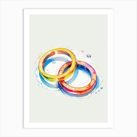 Watercolor Wedding Rings Art Print