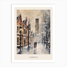 Vintage Winter Painting Poster Cambridge United Kingdom 1 Art Print