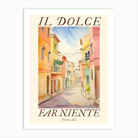 Il Dolce Far Niente Pescara, Italy Watercolour Streets 4 Poster Art Print