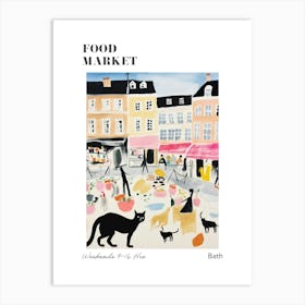 The Food Market In Bath 1 Illustration Poster Art Print