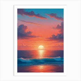 Sunset Painting, Ocean Painting, Seascape Painting, Ocean Painting, Sunset Painting Art Print