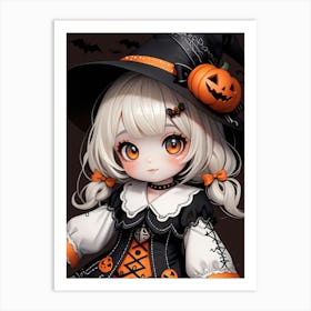 Cute Halloween Witch 7 Art Print