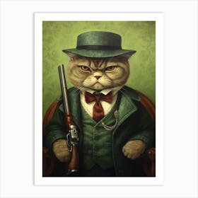 Gangster Cat Exotic Shorthair Cat 4 Art Print