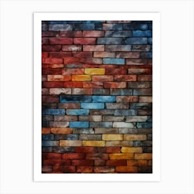 Colorful Brick Wall Art Print