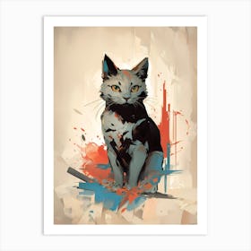 Splatter Cat Art Print