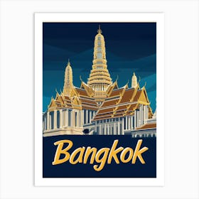 Aihrgdesign A Retro Travel Poster For Bangkok 1 Art Print