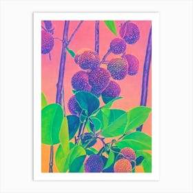 Lychee 1 Risograph Retro Poster Fruit Art Print