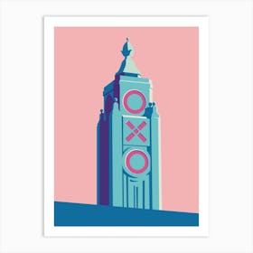 London Landmark Oxo Tower Pink Art Print