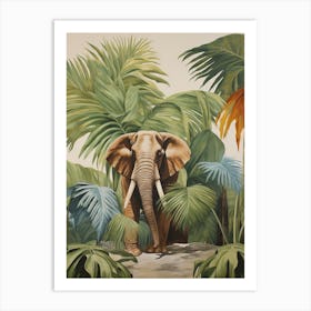 Elephant 4 Tropical Animal Portrait Art Print
