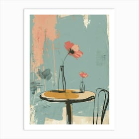 Table And Flowers Art Print