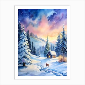 Winter Landscape Painting 1 Art Print