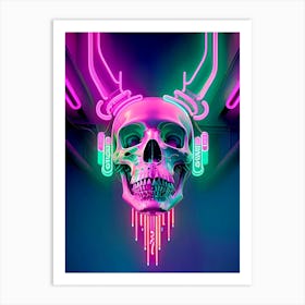 Neon Skull 8 Art Print