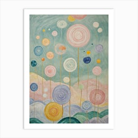 Whimsical Pastel Lollipops Art Print