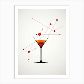 Mid Century Modern Boulevardier Floral Infusion Cocktail 4 Art Print