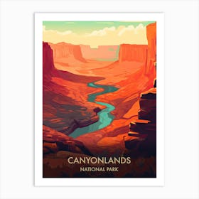 Canyonlands National Park Travel Poster Illustration Style 3 Art Print