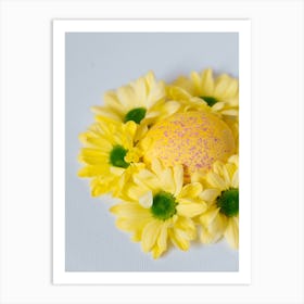 Easter Egg And Flowers Art Print