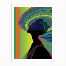 Relaxing , abstract, colourful shadow, artwork print, "Psychedelic Fuss" Art Print