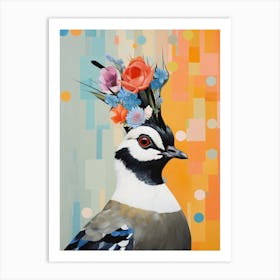 Bird With A Flower Crown Lapwing 1 Art Print