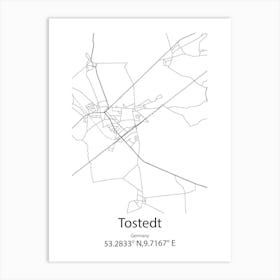 Tostedt,Germany Minimalist Map Art Print