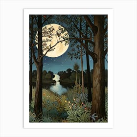 William Morris Moonlight In The Forest 35 Art Print