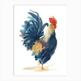 Blue Rooster2 Art Print