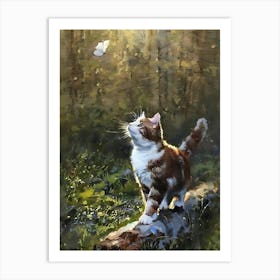 Cat In The Woods 1 Art Print