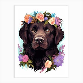 Newfoundland Portrait With A Flower Crown, Matisse Painting Style 1 Art Print