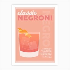 Orange Negroni Cocktail Art Print