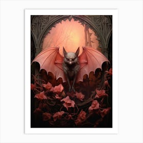 Blyths Horseshoe Bat Vintage Illustration 2 Art Print