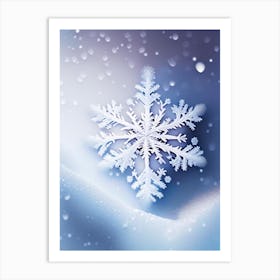 Irregular Snowflakes, Snowflakes, Soft Colours Art Print