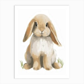 American Fuzzy Lop Rabbit Kids Illustration 4 Art Print