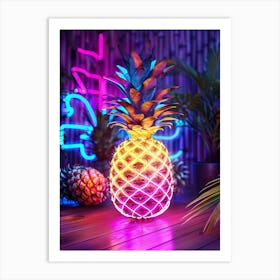 Neon Pineapple Art Print