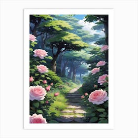 Path Of Japan Roses Art Print