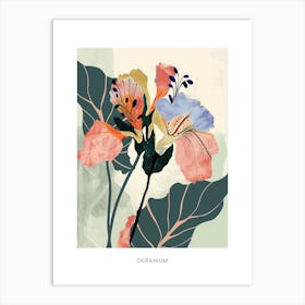 Colourful Flower Illustration Poster Geranium 2 Art Print