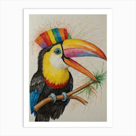 Rainbow Toucan Art Print