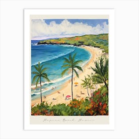 Poster Of Hapuna Beach, Hawaii, Matisse And Rousseau Style 1 Art Print