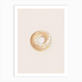 Whole Wheat Bagel Minimalist Line 2 Art Print