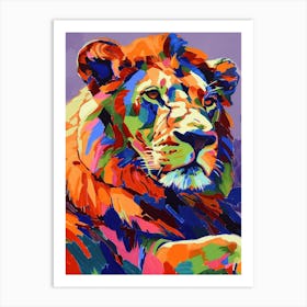 Transvaal Lion Symbolic Imagery Fauvist Painting 2 Art Print