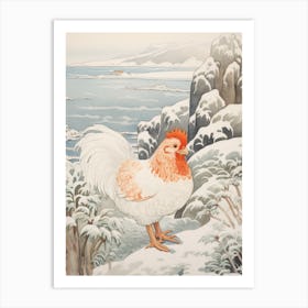 Winter Bird Painting Chicken 1 Art Print