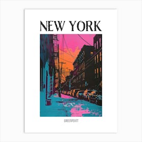 Greenpoint New York Colourful Silkscreen Illustration 2 Poster Art Print