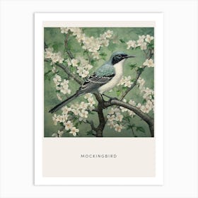 Ohara Koson Inspired Bird Painting Mockingbird 4 Poster Art Print