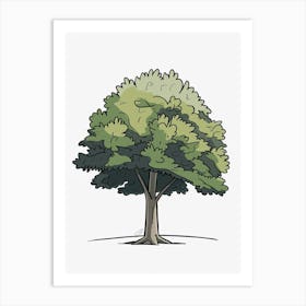 Elm Tree Pixel Illustration 2 Art Print