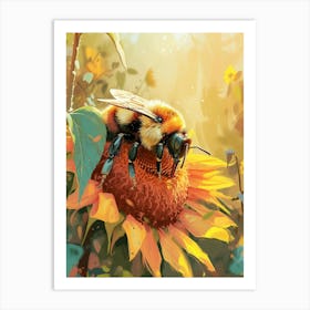 Andrena Bee Storybook Illustration 5 Art Print
