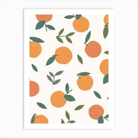 Clementines Orange Citrus Fruit Illustration Pattern Art Print