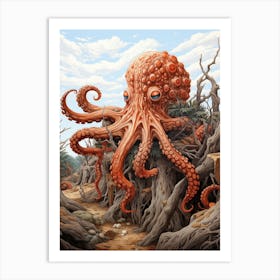 Octopus Exploring Surroundings 7 Art Print
