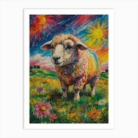 Rainbow Sheep Art Print