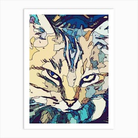 Abstract Cat Painting Art Print