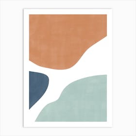 Terracotta Teal Abstract Shapes No.1 Art Print