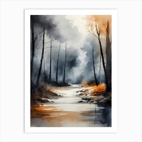 Watercolor Of A River 6 Art Print