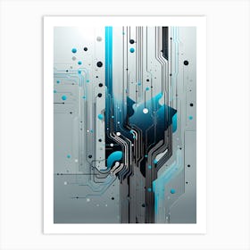 Circuit Board Canvas Art, circuit board abstract art, technology art, futuristic art, electronics Art Print